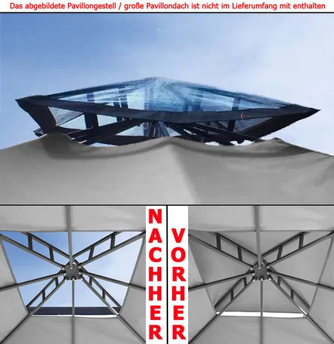 Kamindach Transparent PE - Wasserdichtes Pavillon Dach - Pavillons & Pergolen, 80x80 cm, wasserdichtes Ersatzdach aus robustem PE für optimalen Wetterschutz, ideal für Garten und Terrasse.