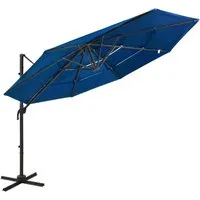 Sonnenschirm mit Aluminium-Mast 4-lagig Azurblau 3x3 m