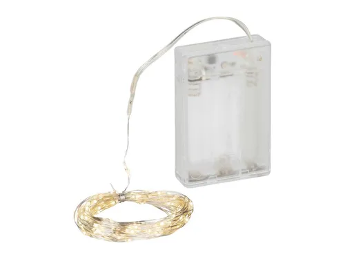 Coen Bakker Deco BV LED-Lichterkette Silver Wire, Batterie Draht silber 4,95m warmweiß 6/18h Timer