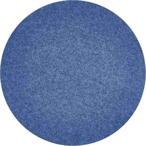 Misento Kunstrasen rund - pflegeleichter Outdoor Teppich wetterfest mit Drainage-Noppen, Filzteppich als Poolunterlage oder Balkon Teppich, 130 cm, Blau