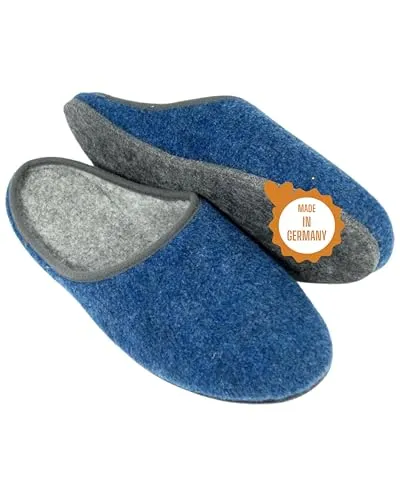 Pantoffelmann Filzpantoffeln Navy Größe 48 - Bequeme und atmungsaktive Filzhausschuhe für Damen und Herren. Hergestellt in Deutschland aus hochwertigem Polyester-Filz für hohen Komfort und stilvolles Design.