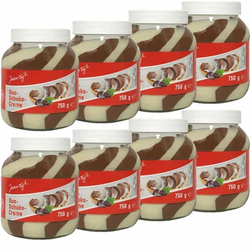 Jeden Tag Duo-Schoko-Creme Süßer Brotaufstrich VPE 8x750g Glas