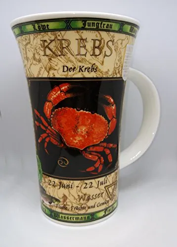 DUNOON Tasse Tierkreiszeichen Zodiac in Deutscher Sprache (Krebs)