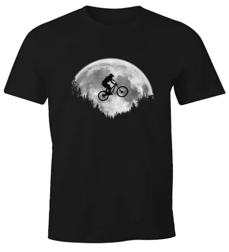 MoonWorks® Herren T-Shirt Mountainbiking MTB Radsport Extremsport Freeride Bike Sport Schwarz XS