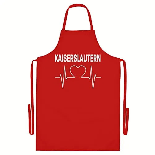 multifanshop Grillschürze - Kaiserslautern Herzschlag - Grillschürze in rot, hochwertig und langlebig, Größe one size. Perfekt für Fans von Kaiserslautern und ideal als Geschenk oder für den eigenen Grillabend.