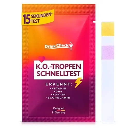 DrinkCheck K.O. Tropfen Test 3 Stück | Schneller Schutz gegen K.O.-Tropfen
