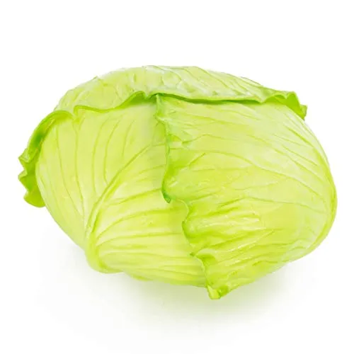 Kunstpflanze Kunstgemüse Kohl - 10cm Höhe, Ø 17cm, hellgrün - Dekorative Kunstpflanze in Form von Kohl, ideal für kreative Inneneinrichtungen. Langlebig und pflegeleicht, perfekt für jeden Raum.