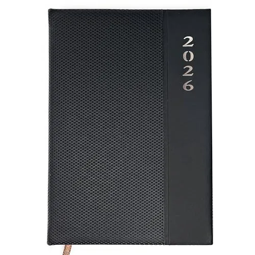 Taschenkalender 2026 A6 - Softtouch Oberfläche, 1 Woche 2 Seiten | Kompakter DIN A6 Kalender | Buchkalender 2026 a6 (Schwarz)