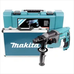 Makita HR 2470 780 W SDS-Plus Bohrhammer mit 17-tlg. Bohrer-Meißel-Set - Bohrmaschinen, leistungsstarker 780 W Bohrhammer im Koffer mit vielseitigem 17-tlg. SDS-Plus Set für präzises Bohren und Meißeln.