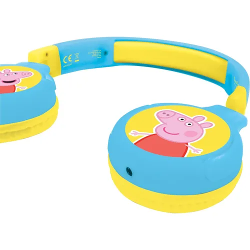 Lexibook Peppa Pig 2-in-1-Audio-Kopfhörer - Kopfhörer mit Bluetooth & Kabel, schallsicher bis 85 dB für Kinder, zusammenklappbar und verstellbar, ideal für Schule und Reisen.