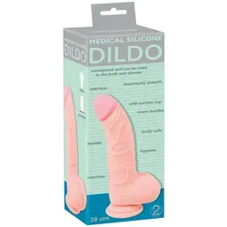 Naturdildo Medical Silicone Dildo – 20 cm, leicht gebogen, aus medizinischem Silikon