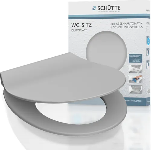Schütte Toilettensitz SLIM mit Absenkautomatik - WCs & Toiletten, extra flache Form für elegantes Design und sanftes Schließen ohne Geräusche, ideal für komfortable Hygiene.