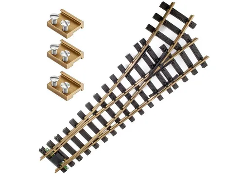 ML-Train Gleise-Set Weiche links/rechts Messing R3 - Spielzeugeisenbahn-Schienen mit robusten, detailgetreuen Weichen aus Messing für ein nahtloses Modellbahnerlebnis und zuverlässige Stromversorgung.