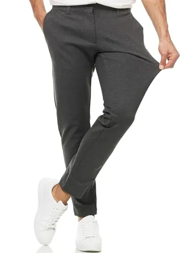 Indicode Herren Rodekro Performance Pants | Chinohose Herrenhose Super Stretch Stoffhose Bequeme Business Hose für Männer Charcoal Mix, 36/34