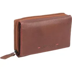 Leder Damenlangbörse cognac-rot - Elegante Damenlangbörse in cognac-rot mit 10 Kreditkartenfächern und einem geteilten Kleingeldfach. Ideal für Ordnung und Stil im Alltag. Maße: 16x9,5cm.