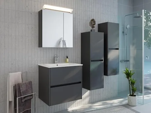 Magnolia Home Badmöbelset Taifun 60cm 4tlg mit Spiegelschrank