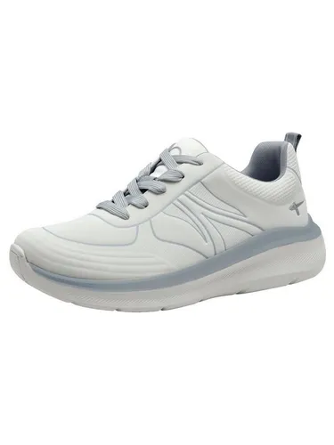 Tamaris Comfort Damen Sneaker flach mit Chunky-Sohle Vegan, Weiß (White/Blue), 37 EU - Damen-Sneaker mit besonders leichter Sohle für optimalen Tragekomfort und kühlende Einlegesohle – ideal für warme Tage und vegan gefertigt.