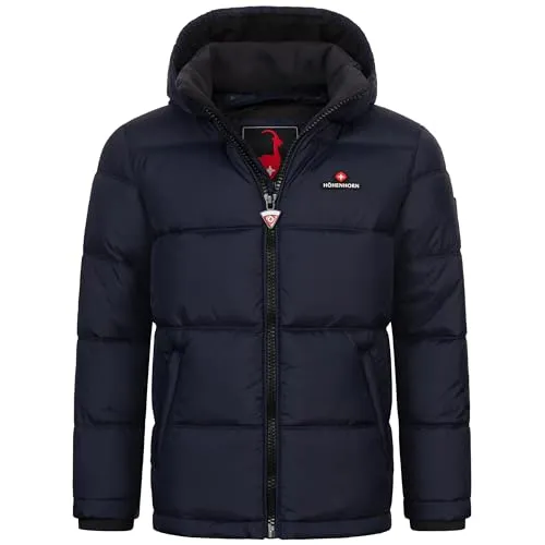 Höhenhorn Dinzey Kinder Winter Jacke Dunkelblau Gr. 128 - Wärmeisolierende Steppjacke für Kinder, mit praktischer Kapuze und atmungsaktivem Material. Ideal für kalte Tage, sorgt für angenehmen Tragekomfort und schützt vor wechselndem Wetter.