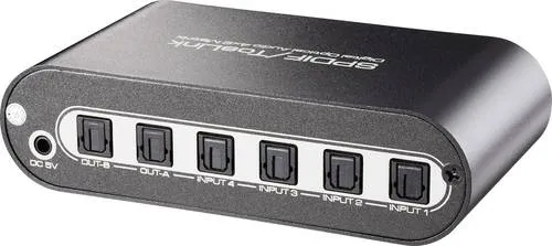 SpeaKa Professional 4x2 Port Toslink-Matrix-Switch mit Fernbedienung