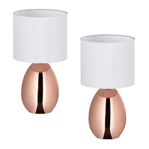 2er Set Nachttischlampe Tischleuchte - Elegante Tischlampen in verschiedenen Farben, perfekt für Schlafzimmer oder Wohnzimmer. Mit einer Höhe von 33,5 cm sorgen sie für stimmungsvolles Licht.