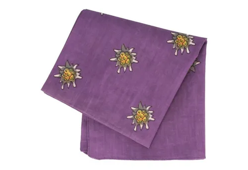 Breiter Nickituch, Tracht aus Baumwolle mit Edelweiß