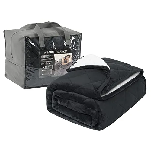 Woltu Gewichtsdecke aus Flanell Sherpa - Bettdecke mit doppeltem Design aus weichem Flanell und hautfreundlichem Sherpa, ideal zur Stressreduktion und für besseren Schlaf.