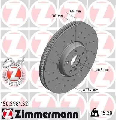 Zimmermann Bremsscheibe SPORT Z 150.2981.52 - Bremsscheiben für optimierte Bremsleistung, ideal für sportliche Fahrweise und verbesserte Sicherheit auf der Straße.