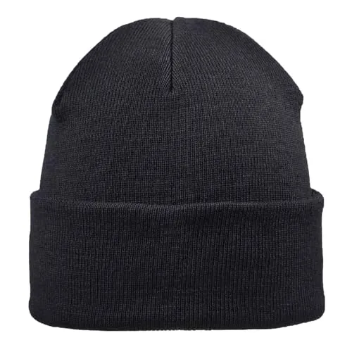 FRIESEN Friesennerz Unisex Beanie 'Schelmijack & Olmibert' aus 100% Wolle (Merinowolle) - Wollmütze Strickmütze in Schwarz