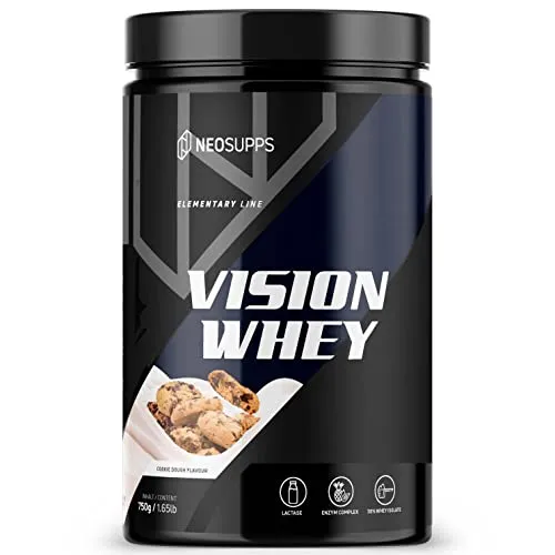 Neosupps Vision Whey Cookie Dough 750g, Protein Pulver, Made in Germany Pulver, 750 g, Eiweiß Protein Pulver mit geprüfter Qualität