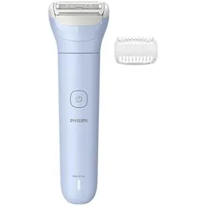 Philips Elektrorasierer Lady Shaver Series 6000 - Elektrorasierer für eine sanfte, hautschonende Rasur mit 3-Klingen-System. Ideal für Nass- und Trockenrasur, inklusive Trimmeraufsatz für vielseitige Anwendungen.