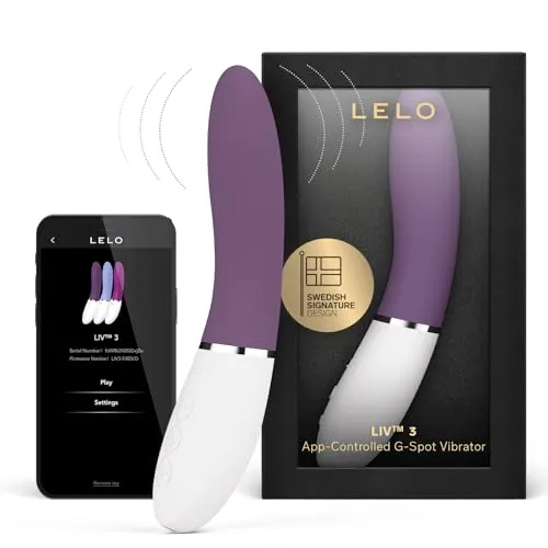 LELO LIV 3 App-gesteuerter G-Punkt-Vibrator für Frauen mit 8 Lusteinstellungen und gebogener Form, Sextoy (Plum)