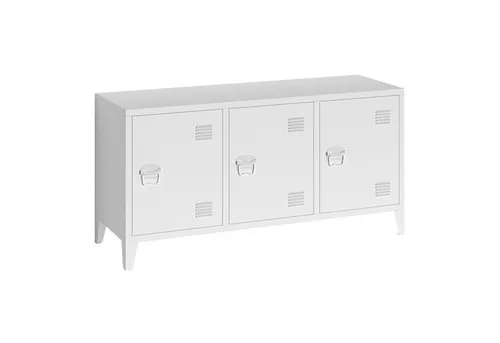 riess-ambiente Sideboard DURA STEEL 120cm - Industrial-Kommode mit Stauraum - Sideboard im Industrial-Design, bietet viel Stauraum mit drei Türen und Kabelöffnungen für ein modernes TV-Board, ideal für stilvolle Wohnzimmer.