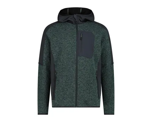 CMP MAN Jacket FIX Hood musk-antracite (07FU) 50 - Outdoor Freizeitjacke für Herren mit weichem Knit-Tech-Gewebe, bietet hervorragende Wärmeisolierung und Atmungsaktivität, ideal für kühle Tage und Outdoor-Aktivitäten.