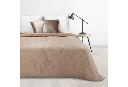 Design91 Tagesdecke Mikrofaser - Glamour Marmor Beige - Bettdecken aus 100% Polyester mit elegantem Karomuster, ideal für stilvolle Akzente in Ihrem Schlafzimmer.