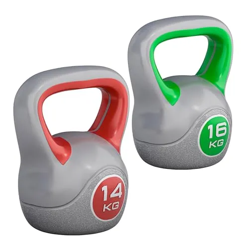 GORILLA SPORTS® Kettlebell - 2kg bis 20kg für effektives Krafttraining - Vielseitige Kettlebells in verschiedenen Gewichtsklassen für dynamisches Krafttraining. Ideal für alle Fitnesslevels, gelenkschonend und bodenschonend durch Kunststoffhülle.