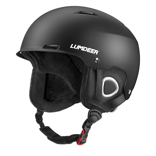 LUMDEER Leichter und Sicherer Skihelm für Herren und Damen Ski Helm Snowboardhelm Skihelme mit Verstellbarem Belüftungssystem zur Temperaturregulierung 56-60 cm Weiß & Schwarz