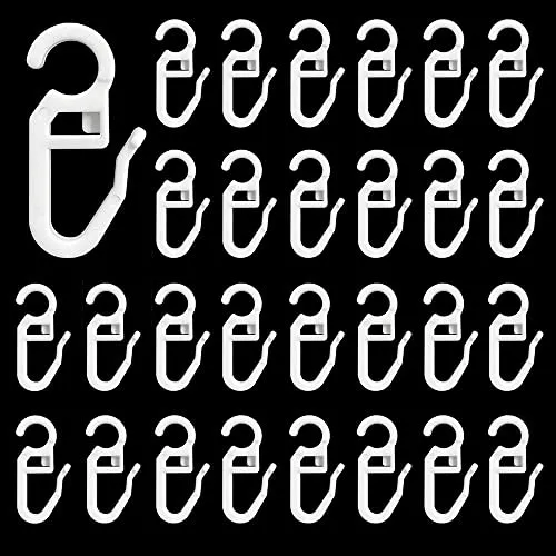 RHQFDM 120 Stück Überklipshaken Gardinenhaken Faltenlegehaken für Gardinenringe Gardinen Haken mit 7 mm Öse Vorhang Haken Clips für Vorhangstangen und Gardinenstangen (Weiß)