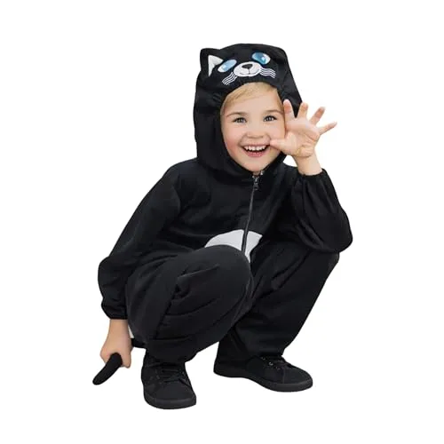 Ikumaal Katzenkostüm für Kinder, Größe 122-128, Miezekatze Faschingskostüm