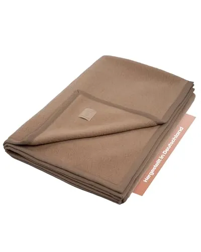 Ritter Decken Kalif Kaschmirdecke 150 x 220 cm - Kamel - Hochwertige Wolldecke aus Kaschmir & Feiner Merinolammwolle - Warme Wolldecke - Made in Germany