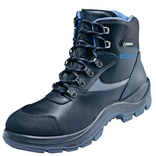 atlas Sicherheitsstiefel GTX 537 XP GoreTex - S3, schwarz, Weite 10, Größe 42 - Herren Industrie & Handwerk Stiefel, EN ISO 20345 S3 zertifiziert, mit metallfreier Durchtritthemmung und 3D-Dämpfungssystem für optimalen Komfort und Schutz.