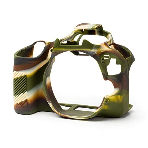easyCover Silikon Kameratasche für Canon 200D/250D/SL2/SL3 - Camouflage - Kameratasche mit maßgeschneiderter Passform, die optimalen Schutz vor Stößen und Kratzern bietet und die volle Funktionalität Ihrer Kamera gewährleistet.