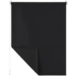 Doppelrollo Verdunklungsrollo - Klemmfix ohne Bohren, Blumtal, Lichtschutz, Freihängend, Klemmfix, Rollo für Fenster und Tür schwarz 90 cm x 155 cm