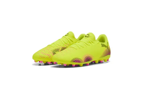 PUMA Unisex Future 8 Play MG Fussballschuh, Yellow ALERT Black-Sun Struck, 46.5 EU - Fußballschuhe mit leichtem Mesh-Obermaterial und dehnbarem Strickkragen für optimalen Komfort und Stabilität. Ideal für schnelle Drehgelenke und eine perfekte Passform.