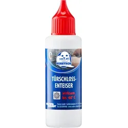Robbyrob Türschlossenteiser 50 ml - für Temperaturen bis -60 °C - Der Robbyrob Türschlossenteiser ist ideal für alle Schlösser und wirkt bis zu -60 °C. Die praktische 50 ml Dosierflasche ermöglicht eine gezielte Anwendung für ein problemloses Öffnen.