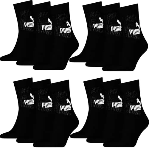 PUMA Short Crew Sport Socken Elements im 12er Pack 43-46, Black