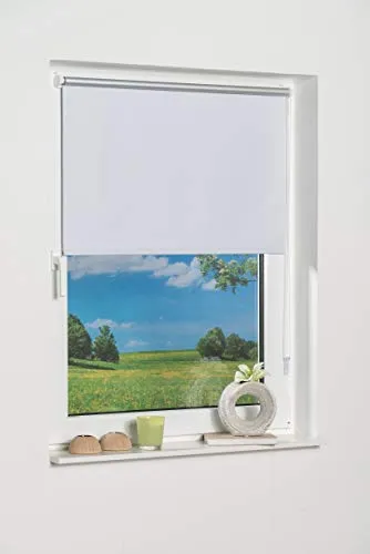 K-Home Thermorollo Verdunklungsrollo ohne Bohren Weiß B45 x H150 cm