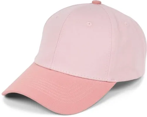 styleBREAKER Unisex Baseball Cap zweifarbig Pastell oder kräftig | 6-Panel Cap Mehrfarbig verstellbar mit Schnalle | Sommer Basecap aus Baumwolle, Farbe:Rose-Lachsrosa
