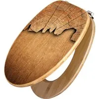 Banjado Design WC Sitz Bambus Holz - Der Banjado Toilettensitz aus robustem Bambus vereint stilvolles Design und hohe Funktionalität. Mit bruchsicheren Metall-Scharniere für leichte Montage und Reinigung, ist er ideal für alle gängigen Toilettenschüsseln.