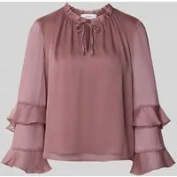 Comma Strukturierte Chiffonbluse mit femininen Volants - Damenblusen, teilweise gefüttert aus hochwertigem Chiffon mit femininen Volantärmeln für einen eleganten Look.