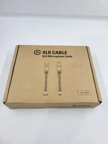 Elgato XLR Kabel – Geschirmtes Mikrofonkabel für Studioaufnahme - HiFi-Kabel mit robuster Nylonummantelung und vergoldeten Kontakten für klaren Klang, ideal für Studio- und Liveanwendungen.
